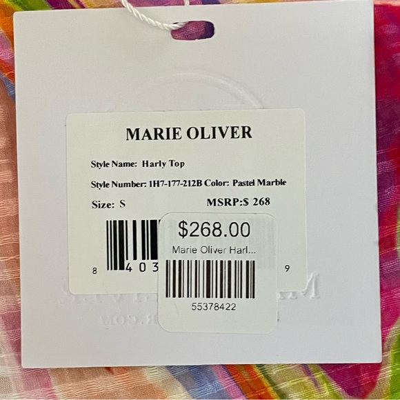 Marie Oliver Harly Pastel Marble Top Style 1H7-177-212B Women’s Small NEW W TAGS - Picture 4 of 7